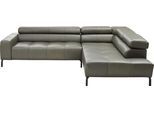 Ecksofa HOME AFFAIRE "Claya,inkl. Kopfteilverstellung, Breite 276 cm, bodenfrei, L-Form", grün (olive), B:276cm H:71cm T:219cm, 100% Leder, Sofas, Ecksofa, wahlweise elektrischer Sitzvorzug