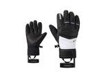 Skihandschuhe ZIENER "GELLDO-Z GORE-TEX PrimaLoft", Herren, Gr. 10, schwarz-weiß (weiß), Materialmix, Handschuhe Skihandschuhe, wasserdicht, winddicht, atmungsaktiv, extra warm, Lederanteile