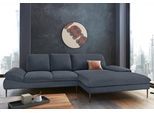 Ecksofa W.SCHILLIG "enjoy&MORE, Designsofa, bequem, zeitlos und elegant, L-Form", blau (marine r66), B:310cm H:87cm T:185cm, Chenille-Flachgewebe R66 (85% Polyester, 15% Nylon);Longlife Xtra-Leder Z59: Glattleder mit modischer Prägung. Hautstärke 0, 9 - 1, 1 mm;Stoff S37 (100% Polyester), Sofas, Ecksofa, Sitztiefenverstellung, Füße bronze pulverbeschichtet, Breite 310 cm