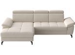 Ecksofa SIT & MORE "Vanity L-Form, B: 264 cm, mit Sitz-, Kopf- und Armteilverstellung", beige (creme), B:264cm H:84cm T:181cm, 100% Polyester, Sofas, Ecksofa, Couch optional mit Schlaffunktion & Bettkasten