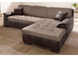 Ecksofa HOME AFFAIRE "BERGEN 267x178 cm, elegantes Design", braun (dunkelbraun, beige), B:267cm H:83cm T:178cm, MELROSE/Struktur (100% Polyester);MELROSE (100% Polyester);Microfaser PRIMABELLE (100% Polyester), Sofas, Ecksofa, whlw. mit Bettfunktion L-Form