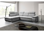 Ecksofa WERK2 "Alicante 280 x 230 cm Cord L-Form, modern und bequem", grau, B:280cm H:86cm T:230cm, Sofas, Ecksofa, Chenille, L-Form, XXL, Schlaffunktion, Bettkasten