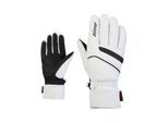 Skihandschuhe ZIENER "KHANIA-Z PrimaLoft DAMEN", Damen, Gr. 8,5, schwarz-weiß (weiß fog), Kunstfaser, Handschuhe Skihandschuhe, wasserabweisend, windabweisend, extra warm, weich