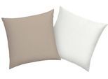 Kissenbezug OTTO HOME "DESNER2 100% Microfaser, extra weich, allergikerfreundlich", weiß (weiß, beige), B:40cm L:40cm, Microfaser, Obermaterial: 100% Polyester, Kissenbezüge, Kissenbezug, uni Kissenhülle in Wendeoptik, schnell trocknend, pflegeleicht