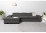Ecksofa OTTO HOME "Alberto L-Form", braun (mokka), B:286cm H:73cm T:174cm, Luxus-Microfaser Lederoptik (100% Polyester);Luxus-Microfaser ALTARA NUBUCK (100% Polyester);Luxus-Microfaser weich (90% Polyester, 10% Polyamid);Microfaser Antiklederoptik, Sofas, Ecksofa, mit Kopfteilverstellung, wahlweise mit Schlaffunktion