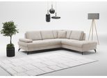 Ecksofa SIT & MORE "Morris Jubi L-Form, B: 238 cm", beige (creme), B:238cm H:83cm T:202cm, 100% Polyester, Sofas, Ecksofa, mit Armteilfunktion & 1 Zierkissen, optional Schlaffunktion