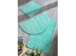 bonprix Getuftete Uni-Badematte mit hohem Flor, blau, Gr.80x150 cm, Badematte aus recyceltem Polyester
