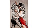 Metallbild CASABLANCA BY GILDE "Bild rechteckig Tango grau", rot (farbe bild(er): grau), B:80cm H:120cm T:3cm, Metall, Bilder, Metallbild, Tanzpaar Tanzmotiv Bewegung Leidenschaft Bar- und Lounge-Deko