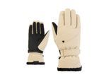 Skihandschuhe ZIENER "KEAKA-Z AQUASHIELD PrimaLoft DAMEN", Damen, Gr. 6,5, beige (soft taupe), Materialmix, Handschuhe Skihandschuhe, wasserdicht, winddicht, atmungsaktiv, extra warm, Plüschfutter