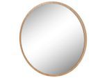 Mid.you Wandspiegel , Eichefarben , Holz, Glas , Asteiche,Asteiche , furniert,furniert , rund , 75x75x2 cm , Spiegel, Wandspiegel