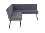 Mid.you Eckbank, Hellgrau, Grün, Metall, Textil, 5-Sitzer, L-Form, 194x154 cm, Esszimmer, Bänke, Eckbänke