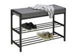 Carryhome Schuhbank, Schwarz, Dunkelgrau, Metall, Textil, 1-Sitzer, 80x52x30 cm, Abstellfläche, Garderobe, Garderobenbänke, Schuhbänke