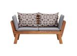 Ambia Garden Gartenbank, Grau, Akazie, Holz, Textil, Akazie, massiv, 2-Sitzer, Füllung: Schaumstoff, 190x75x67 cm, mit Rückenlehne, Holzmöbel, Sitzgelegenheiten Holz, Gartenbänke Holz