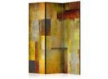 artgeist , Mehrfarbig, Dunkelgelb , Holz, Textil , Kiefer , massiv , Abstraktes , 135x172x3 cm , Motiv auf Vorder- und Rückseite ,