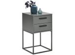 Carryhome Nachttisch , Anthrazit, Schwarz , Metall , 2 Schublade(n) Schubladen , 40x65x38.5 cm , Schlafzimmer, Nachttische