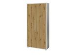 Mid.you , Weiß, Eiche Artisan , Holzwerkstoff , 4 Fächer , 84.4x185.6x33 cm , erweiterbar, in verschiedenen Größen erhältlich, abschließbar ,