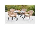 Gardenson , Graphitfarben, Beige, Naturfarben , Metall, Kunststoff, Glas , Füllung: Polyurethan (Pur) , rund ,