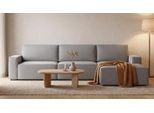 LOUNGE Ecksofa in Silber Grau von BRUNO | Mit Schlaffunktion & Stauraum