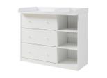 [en.casa] Wickelkommode, Weiß, Holzwerkstoff, 3 Schubladen, Rechteckig, 55x93x110 cm, Babymöbel, Wickelkommoden & Zubehör, Wickelkommoden