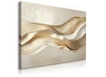 Muralo Leinwandbild, Beige, Braun, Textil, Kiefer, Abstrakt, Rechteckig, 100x70 cm, einfache und schnelle Anbringung, Bilder und Zubehör, Wandbilder, Leinwandbilder