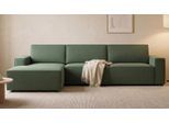 LOUNGE Ecksofa in Grün von BRUNO | Mit Schlaffunktion & Stauraum