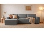 LOUNGE Ecksofa in Dunkelgrau von BRUNO | Groß, bequem & seitlich ausklappbar