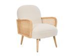 Mid.you Sessel Wiener Geflecht, Creme, Holz, Rattan,Kautschukholz, Wiener Geflecht, 65x81x74 cm, Wohnzimmer, Sessel, Sonstige Sessel