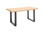 Esstisch, Schwarz, Eiche, Holz, Metall, Eiche, vollmassiv, rechteckig, U-Form, 80x76x120 cm, in verschiedenen Größen erhältlich, Esszimmer, Tische, Esstische