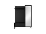 Mirjan24 Garderobe-Set, Schwarz, Metall, 5 Fächer, Rechteckig, Gittergestell, 135x180x40 cm, Garderobe, Garderoben-Set & Garderoben-Serien, Garderoben-Sets