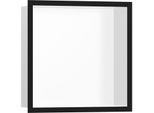 hansgrohe XtraStoris Wandnische 56099670 30x30x10cm, mit Designrahmen, mattweiß, mattschwarz