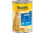 MultiFit Nassfutter Katze Adult, Paté, Lachs 24x400 g