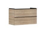 hansgrohe Xelu Q Waschtischunterschrank 54033670 980x605x475mm, 2 Schubladen, Eiche Natur, mattschwarz