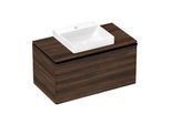 hansgrohe Xelu Q Waschtischunterschrank 54061670 980x485x550mm, mit Schubkasten, Nussbaum dunkel, mattschwarz