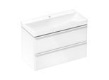 hansgrohe Xelu Q Waschtischunterschrank 54031700 980x605x475mm, 2 Schubladen, weiß hochglanz, mattweiß