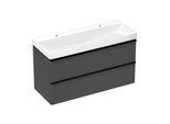 hansgrohe Xelu Q Waschtischunterschrank 54036670 1180x605x475mm, 2 Schubladen, diamantgrau matt, mattschwarz