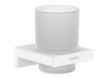 hansgrohe AddStoris Glashalter 41749700 mit Glas, Wandmontage, Metall, mattweiß