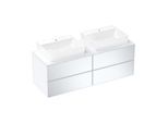 hansgrohe Xevolos E Waschtischunterschrank 54199320 1570x555x550mm, 4 Schubladen, mattweiß, weiß metallic
