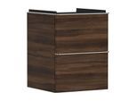 hansgrohe Xelu Q Waschtischunterschrank 54022000 480x605x475mm, für Handwaschbecken, 2 Schubladen, Nussbaum dunkel, chrom
