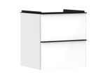 hansgrohe Xelu Q Waschtischunterschrank 54023670 580x605x475mm, 2 Schubladen, weiß hochglanz, mattschwarz