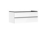 hansgrohe Xelu Q Waschtischunterschrank 54082670 1180x485x550mm, 2 Schubkästen, weiß hochglanz, mattschwarz