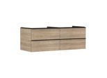 hansgrohe Xelu Q Waschtischunterschrank 54088670 1360x485x550mm, 4 Schubkästen, Eiche Natur, mattschwarz