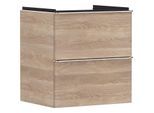 hansgrohe Xelu Q Waschtischunterschrank 54025000 580x605x475mm, 2 Schubladen, Eiche Natur, chrom