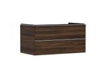 hansgrohe Xelu Q Waschtischunterschrank 54081000 980x485x550mm, 2 Schubkästen, Nussbaum dunkel, chrom