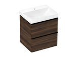 hansgrohe Xelu Q Waschtischunterschrank 54026670 580x605x475mm, 2 Schubladen, Nussbaum dunkel, mattschwarz