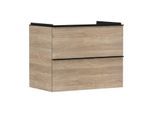 hansgrohe Xelu Q Waschtischunterschrank 54029670 780x605x475mm, 2 Schubladen, Eiche Natur, mattschwarz
