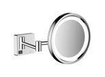 hansgrohe AddStoris Rasierspiegel 41790000 3-fach Vergrößerung, mit LED Beleuchtung, Wandmontage, chrom