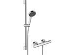 hansgrohe Activera Select S Brausesystem 28876000 Aufputz, wassersparend, mit Ecostat Fine und Brausestange 65cm, chrom