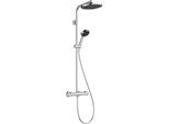 hansgrohe Activera S Duschsystem 240 1jet 28083000 EcoSmart+ mit Ecostat Fine Varia Thermostat, wassersparend 6 l/min, chrom