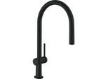 hansgrohe Talis M54-210 Küchenarmatur 72803670 mit Ausziehauslauf 1jet, sBox, mattschwarz