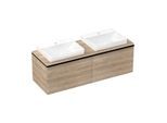 hansgrohe Xelu Q Waschtischunterschrank 54072670 1560x485x550mm, 2 Schubkästen, Eiche Natur, mattschwarz